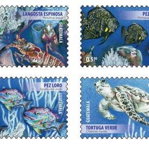 Sello postal “Sistema del Arrecife Mesoamericano-Especies en Peligro de&nbsp;Extinción”