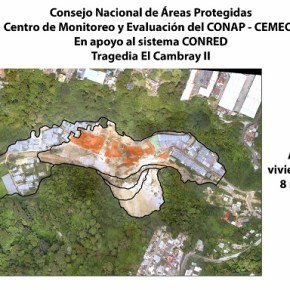 Antes y después de deslizamiento en El&nbsp;Cambray
