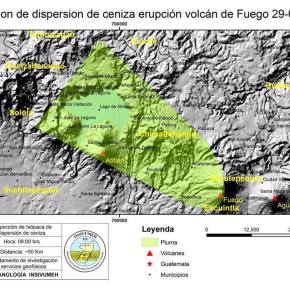 Caída de ceniza por Volcán de&nbsp;Fuego