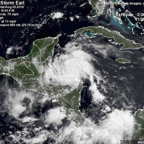 Tormenta Earl se acerca a Puerto Barrios&nbsp;Izabal