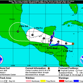 Earl, la quinta tormenta 2016 en el&nbsp;Atlántico