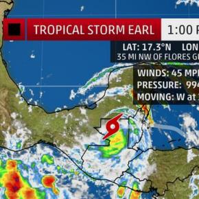 Earl continúa sobre Petén en&nbsp;Guatemala