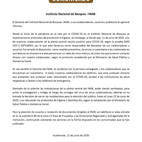 INAB cierra atención al público por&nbsp;COVID-19