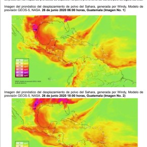 Presencia de la nube de polvo del&nbsp;Sahara