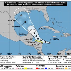 Aumento de lluvia por Depresión Tropical&nbsp;14