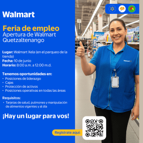 Walmart realizará feria de empleo el 10 de junio en Quetzaltenango para contratar a 80&nbsp;colaboradores